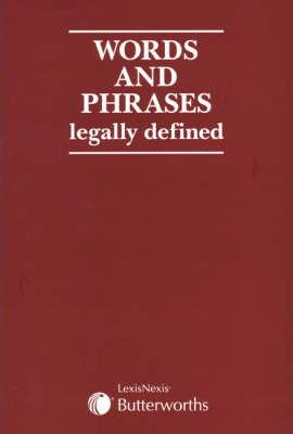 Cover Words and Phrases Legally Defined / edited by David Hay