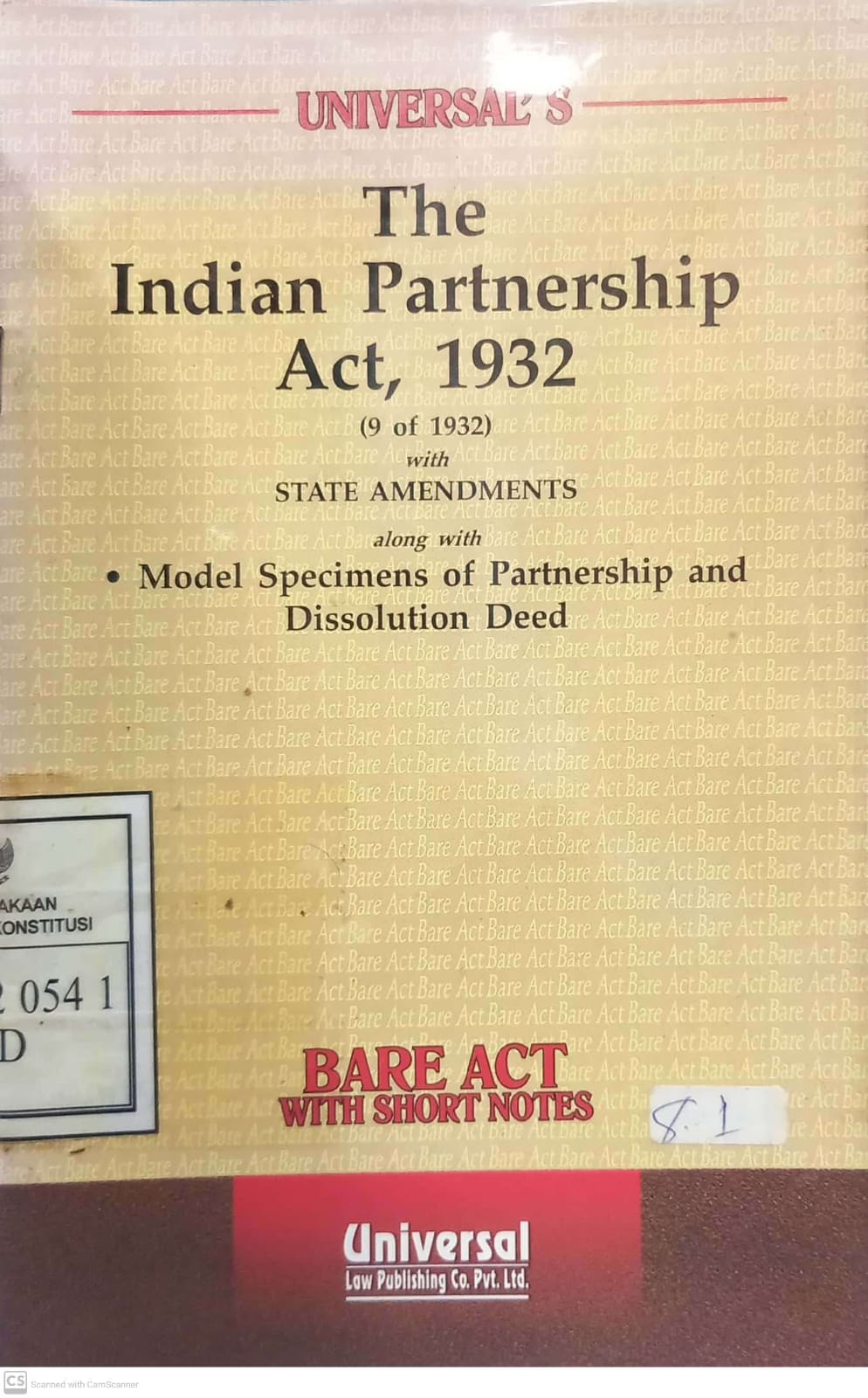 Cover Indian Partnership Act, 1932
