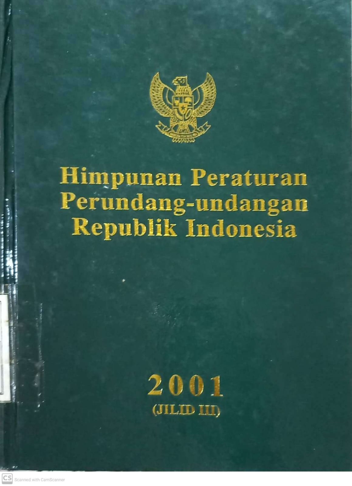 Cover Himpunan Peraturan Perundang-Undangan Republik Indonesia 2001 Jilid III
