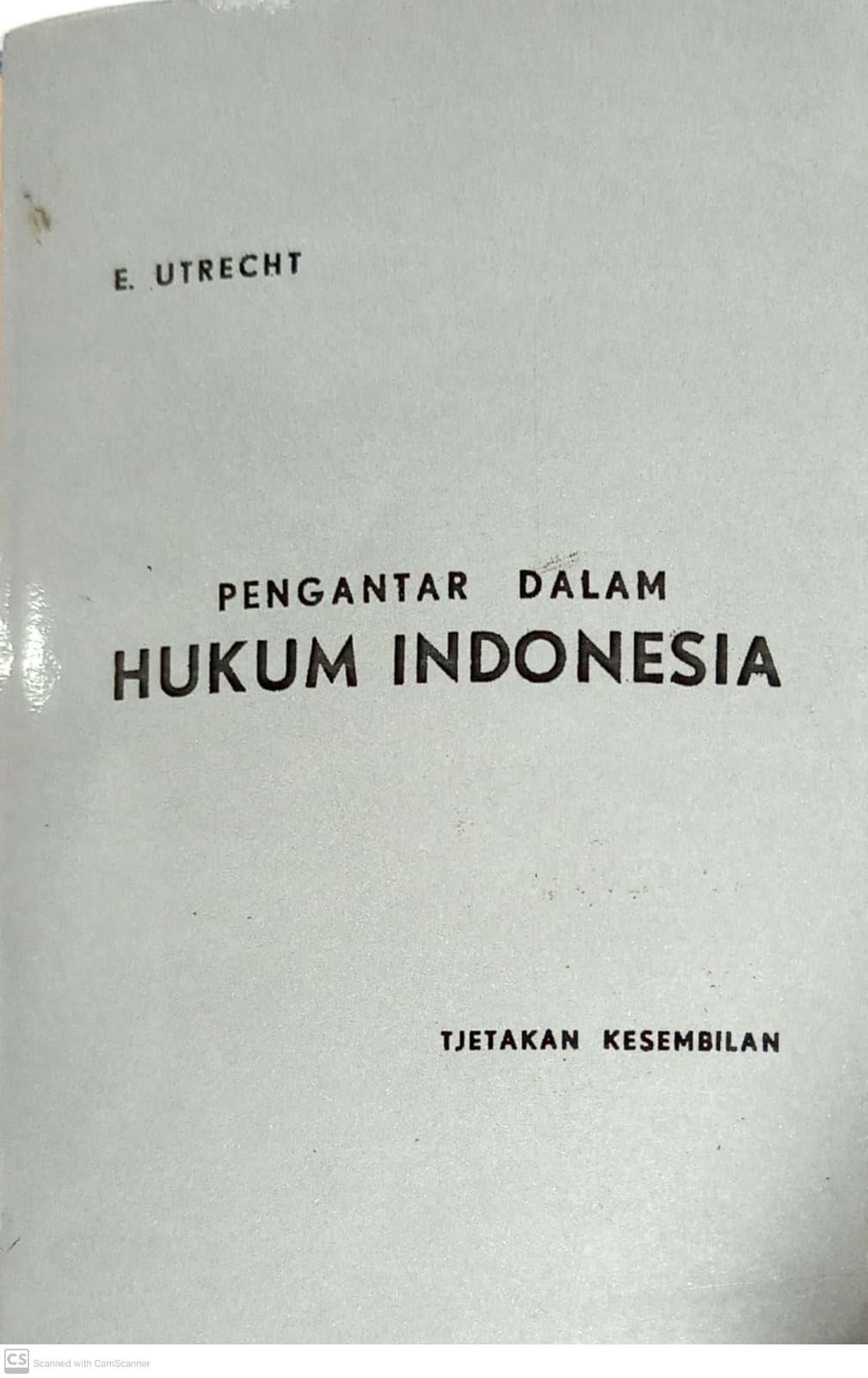Cover Pengantar dalam Hukum Indonesia / E. Utrecht