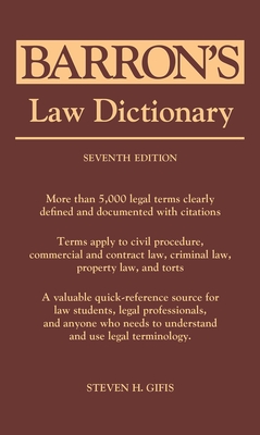 Cover Barron's Law Dictionary / Steven H. Gifis