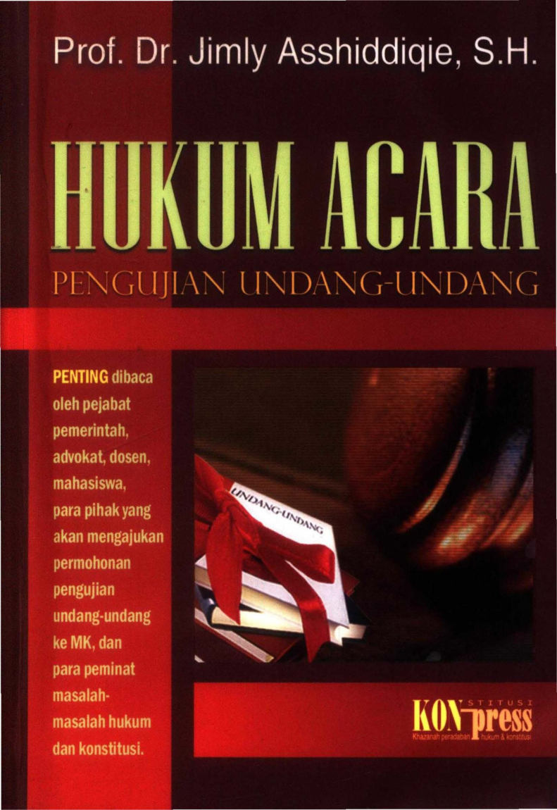Cover Hukum acara pengujian undang-undang / Jimly Asshiddiqie