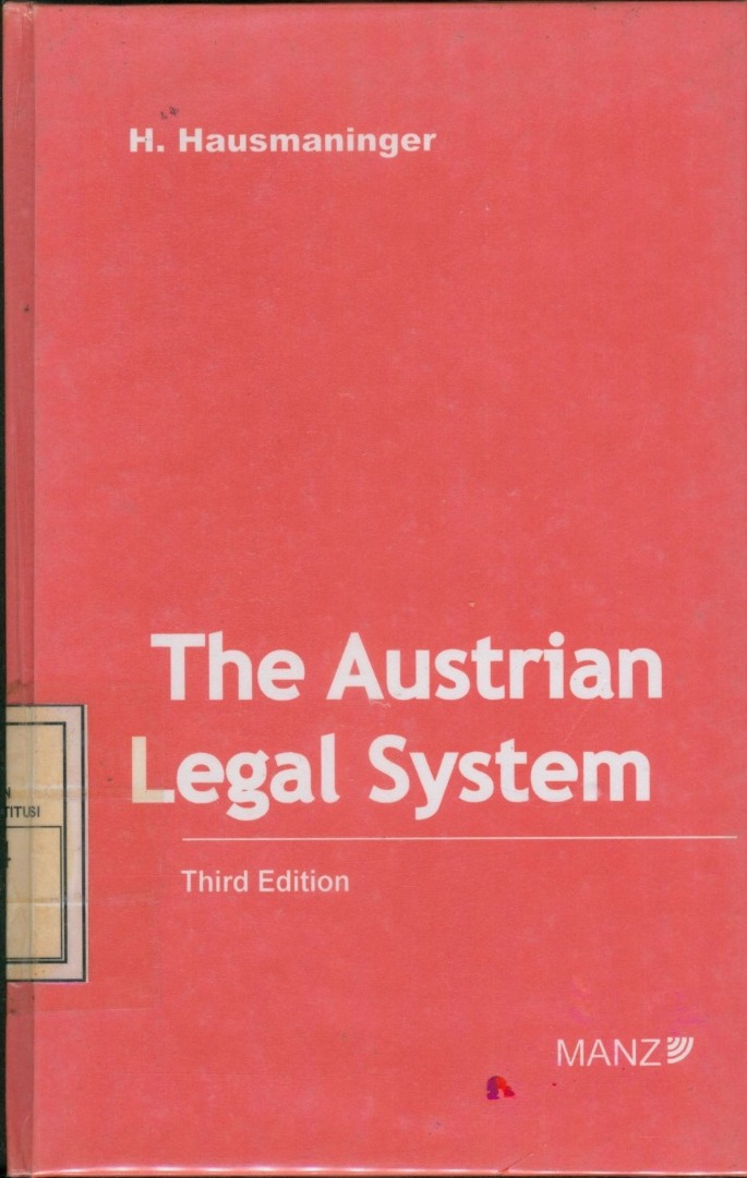 Cover The Austrian Legal System / Herbert Hausmaninger