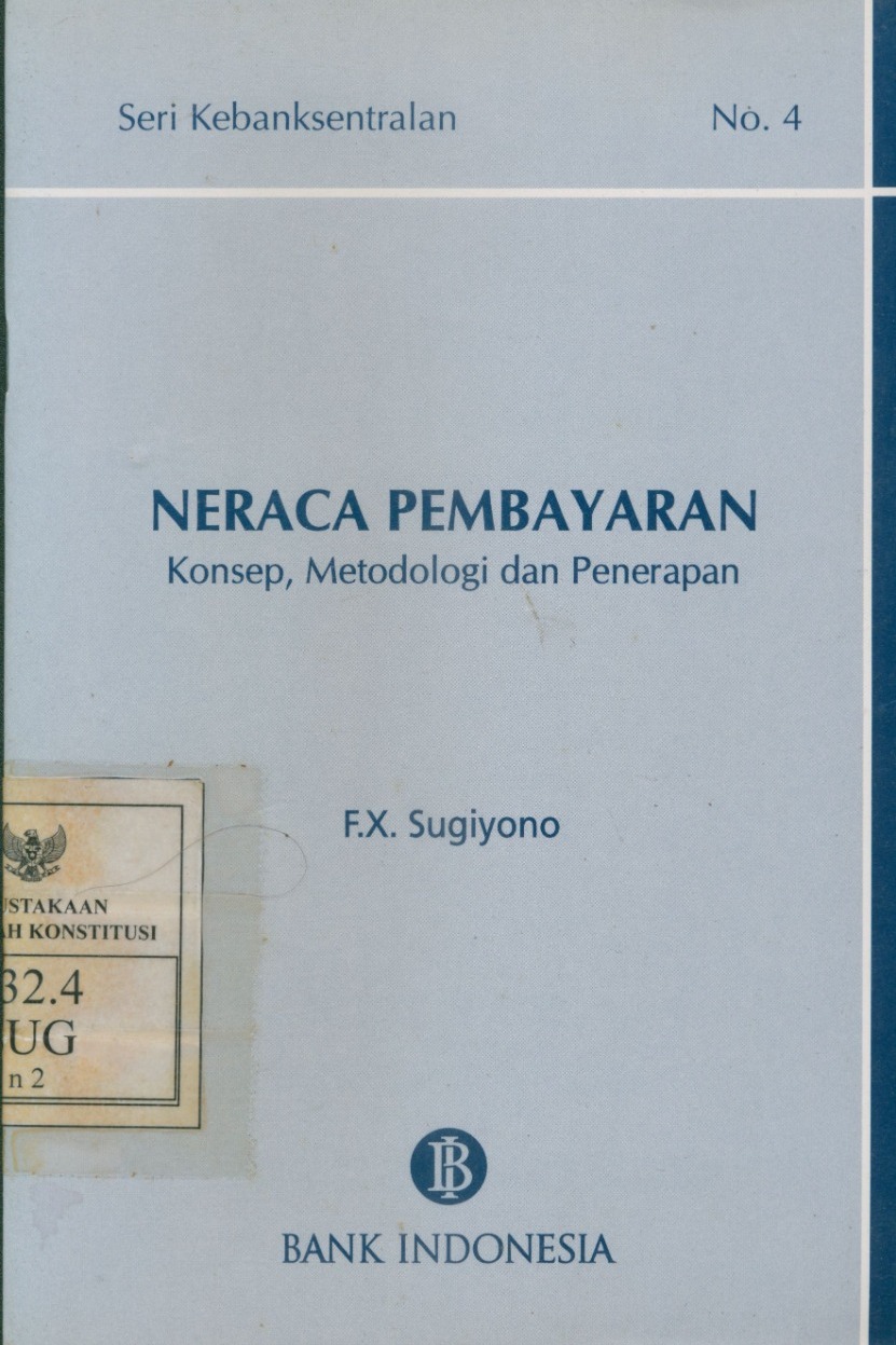 Cover Neraca Pembayaran :  Konsep, Metodologi Dan Penerapan / F.X Sugiyono