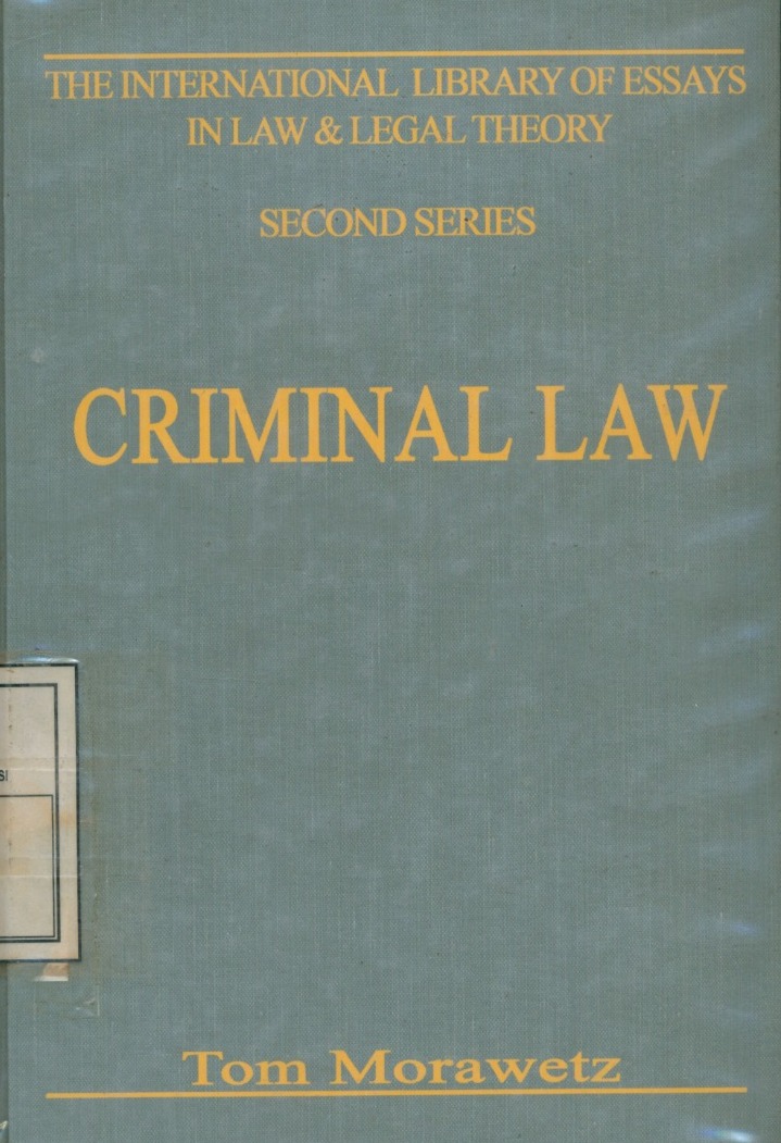 Cover Criminal Law / Edited by Thomas Morawetz