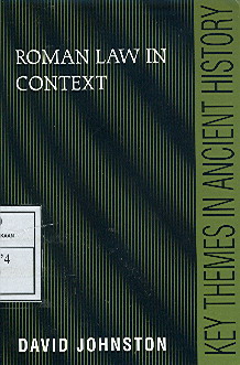 Cover Roman Law in Context / David Johnston