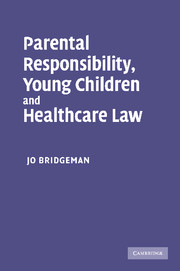 Cover Parental Responsibility, Young Children and Healthcare Law / Jo Bridgeman