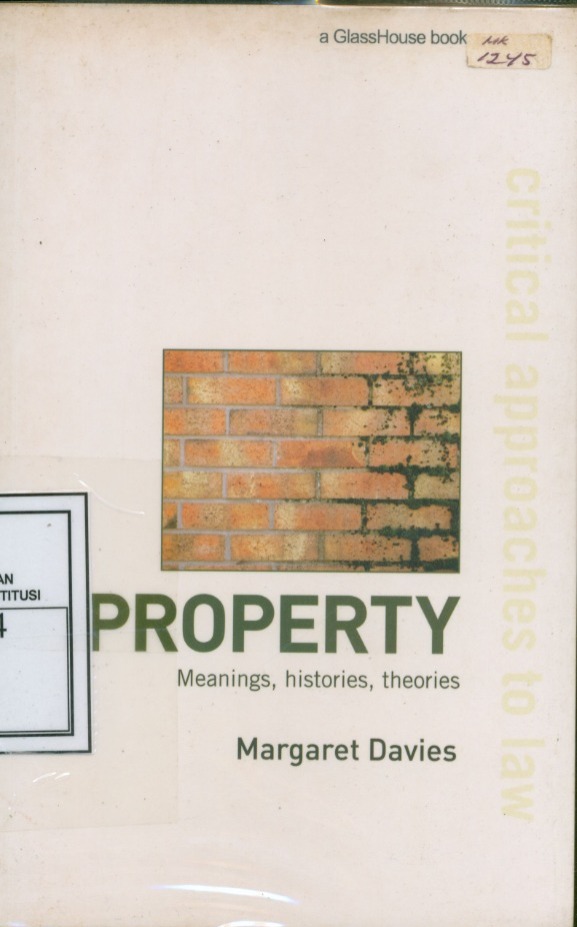 Cover Property :  Meanings, Histories, Theories / Margaret Davies
