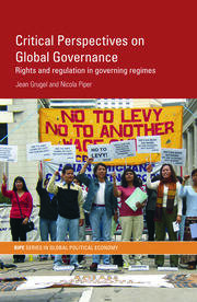 Cover Critical Perspectives on Global Governance :  Rights and Regulation in Governing Regimes / Jean Grugel and Nicola Piper