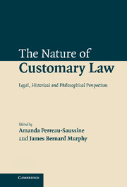 Cover Nature of Customary Law :  Legal, Historical and Philosophical Perpectives / Edited by Amanda Perreau-Saussine and James Bernard Murphy