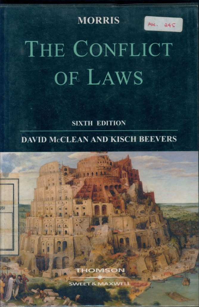 Cover Conflict of laws / JHC Morris [et.al]
