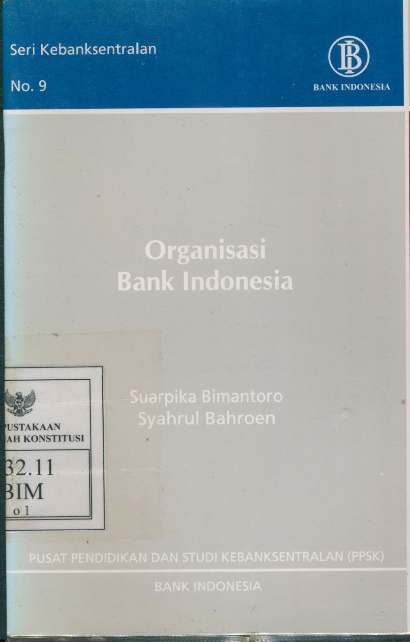 Cover Organisasi Bank Indonesia / Suarpika Bimantoro