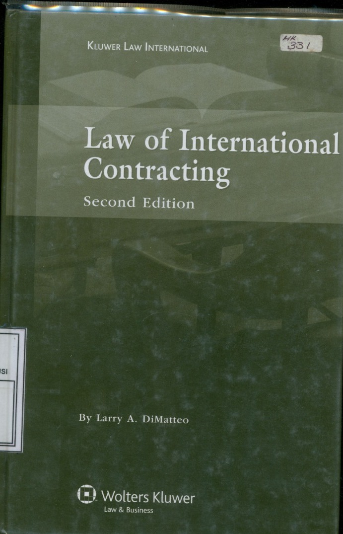Cover Law of International Contracting / Larry A. DiMatteo