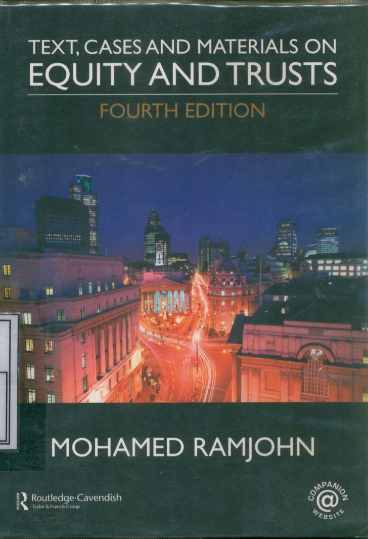 Cover Text, Cases And Materials On Equity And Trusts / Mohamed Ramjohn