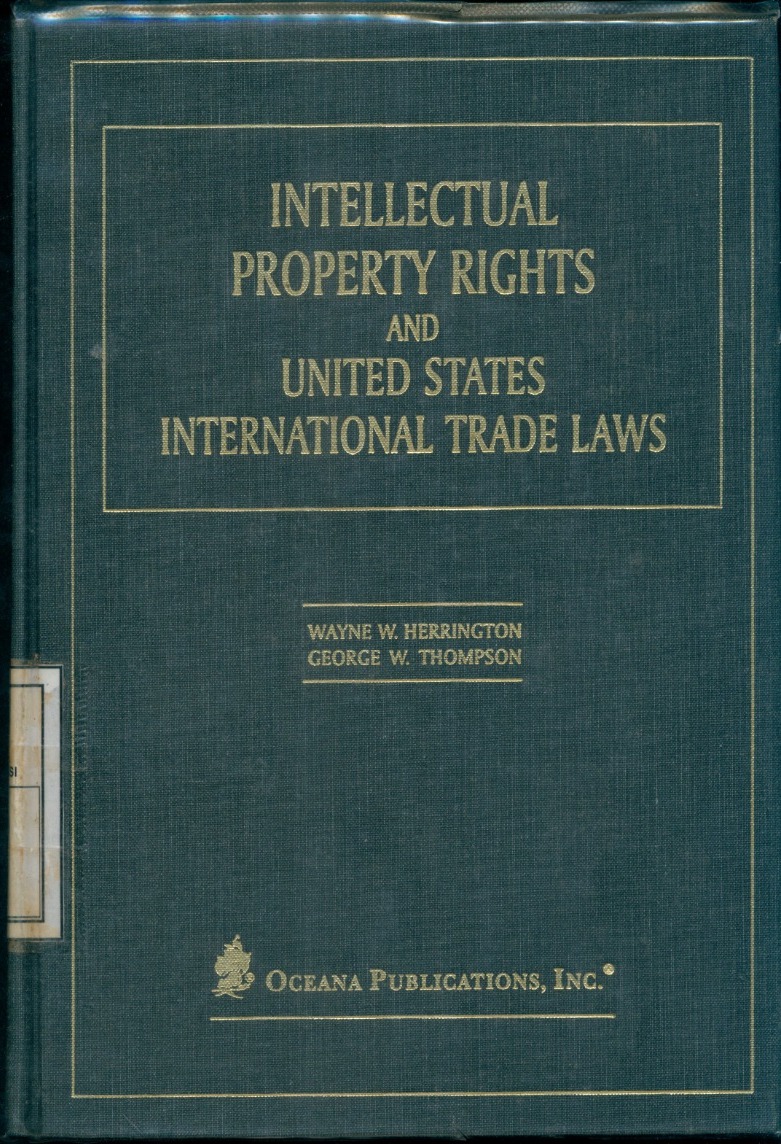 Cover Intellectual Property Rights and United States International Trade Laws