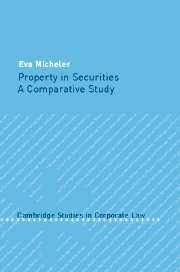 Cover Property in Securities: A Comparative Study / Eva Micheler