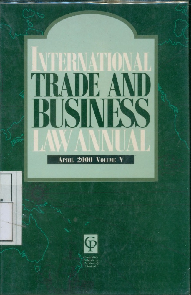 Cover International Trade & Business Law Annual / kinsler, Jeffrey (Edited)