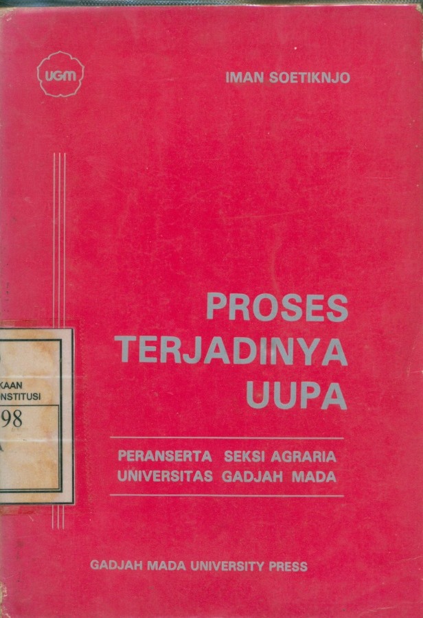 Cover Proses Terjadinya UUPA / Iman Soetiknjo