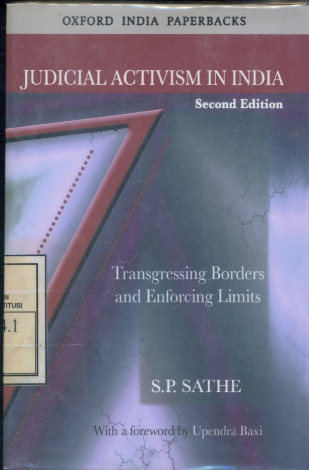 Cover Judicial Activism in India / S. P. Sathe