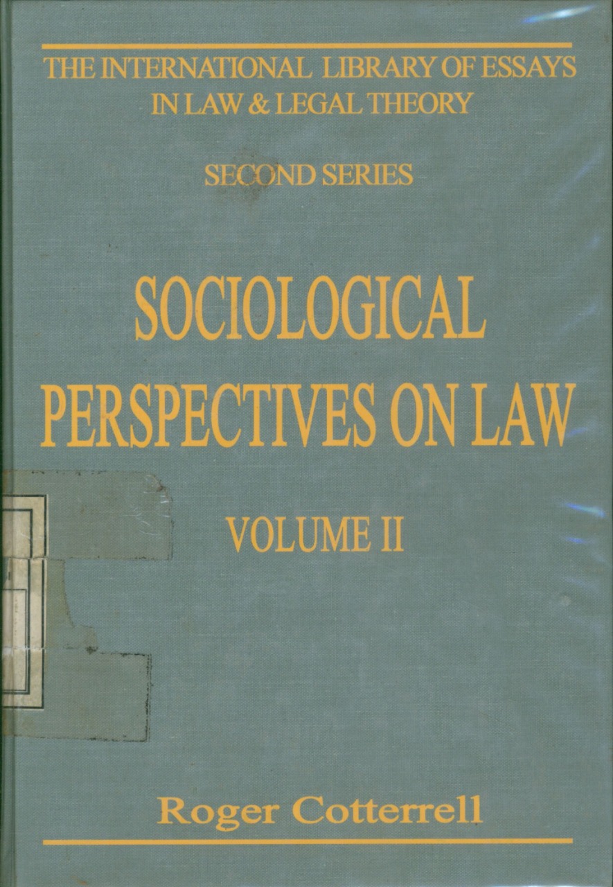 Cover Sociological Perspectives on Law Volume II / Edited by Roger Cotterrell