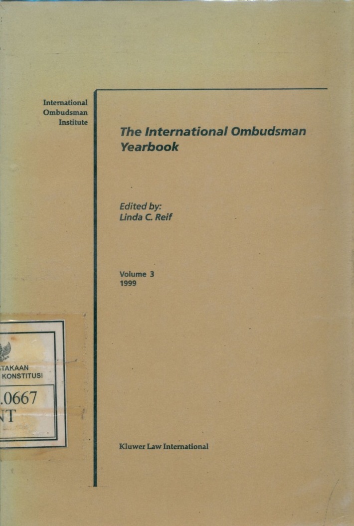 Cover International Ombudsman Year Book / Editor : Linda C. Reif