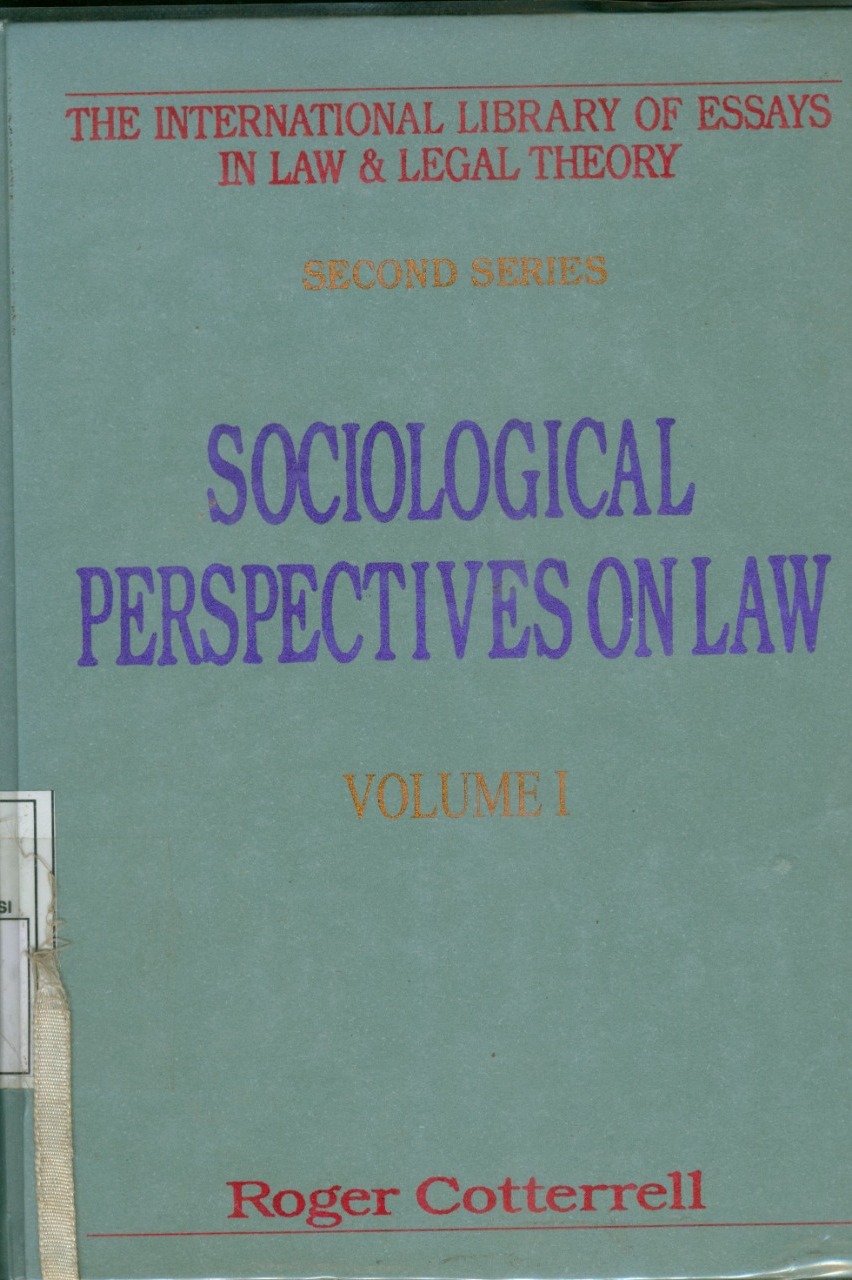 Cover Sociological Perspectives on Law Volume I :  Classical Foundations / Edited by Roger Cotterrell