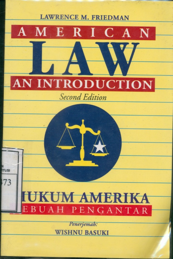 Cover American Law an Introduction Second Edition / Lawrence M. Friedman