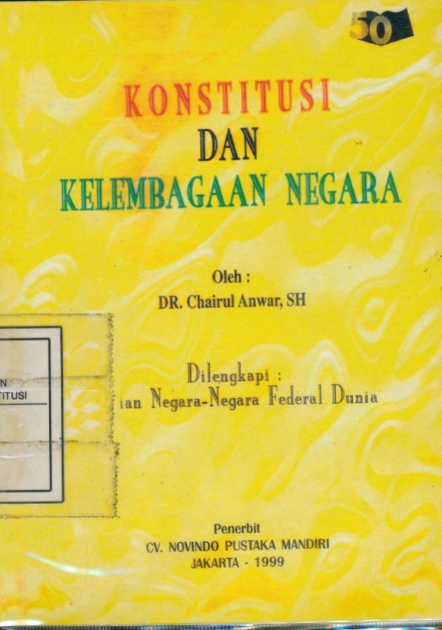 Cover Konstitusi dan Kelembagaan Negara / Chairul Anwar