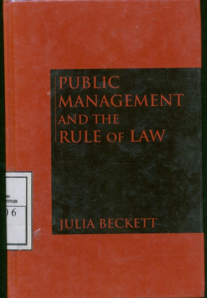 Cover Public Management and The Rule of Law / Julia Beckett